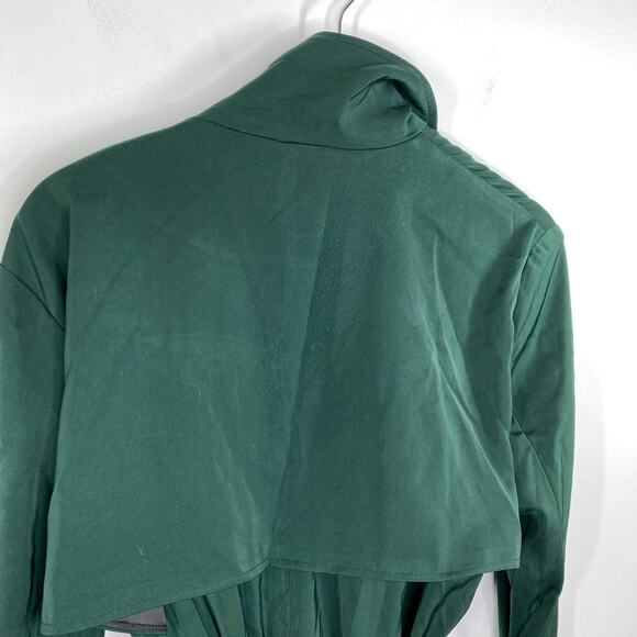 Studio Fun Green Button Front Long Sleeve Belted Coat Women's Size Small S - Picture 10 of 12